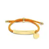 Pulseira Personalizada Logo de Publicidade Transfronteiriça Personalizado Multicolorida Pequena Redonda Arco-Íris Presente de Feriado Aço Titânio Gravação Pulseira Trançada