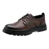 Zapatos de hombre de gran tamaño transfronterizos, zapatos derby de suela gruesa para aumentar la altura, zapatos de cuero formales de negocios para hombre, zapatos de cuero casuales para hombres jóvenes