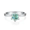 Comercio electrónico transfronterizo suministro directo plata de ley s925 Zhou Jia seis garras 1/2 quilate moda ins clásico anillo de compromiso diamante Moissan