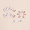 Nuevo pieza de uña con purpurina rosa cuadrada uña postiza pequeña fresca corta blanca pequeña fresca uña usar pieza de uña