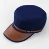Gorra Plana de Cuero con Visera Bordada Retro Lista para Usar Sombrero de Copa Protección Solar para Hombre Gorra de Pesca con Visera Gorra Militar Ajustable