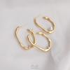 Aretes Conservadores de Color Chapados en Oro de 14K Irregulares en Forma de U con Engaste de Perlas de Medio Orificio Tachuelas para Oreja Materiales y Accesorios para Aretes DIY Hechos a Mano