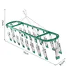 Colgador Multifuncional de Plástico Recubierto a Prueba de Viento para Calcetines, Ropa Interior y Calcetines con 18 Pinzas