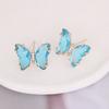 Pendientes de mariposa de plata de ley 925 con circonita multicolor y diamante, pendientes cruzados europeos y americanos para mujer, pendientes creativos E278