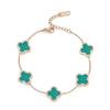 TikTok Pulsera Collar de Pulsera de Trébol de Cuatro Hojas de la Suerte de Fritillaria de Lujo Explosivo 18K Sentido Avanzado Simple Acero de Titanio Acero Inoxidable Cierre