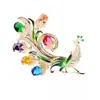 Elegante Broche de Pantalla Abierta de Pavo Real Multicolor Sentido de Alta Gama Nicho Corsage de Alta Gama Pin Antideslizante Accesorios para Ropa Accesorios