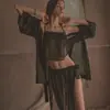 Lingerie Sexy Anjo da Meia-Noite Sexy Clássico Véu Faixa de Barriga Camisola Terno Blusa Exterior Pijama Qual Tamanho 1546