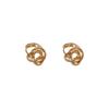 Pendientes de metal elegantes y únicos con diseño de hebilla de oreja con giro dorado, estilo moderno 2024, para mujer
