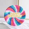 Plato de Papel Colorido de 7 Pulgadas Impresión Estampado en Caliente Suministros para Fiesta de Cumpleaños Europeo y Americano Formas de Plato de Papel Desechable