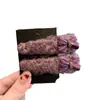Pinza para el pelo de mariposa de lana morada con lazo estilo coreano Pinza BB Pinza para flequillo Pasador de pelo Pinza lateral elegante y versátil Pasador de pelo