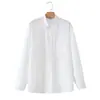 Moda Feminina Nova Primavera 2026 Aliexpress Transfronteiriço Camisa de Popeline Solta com Lapela e Mangas Longas 2522200