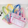 Bolso de mano de malla de gran capacidad estilo coreano original, alto valor estético, bolsa de almacenamiento para camping de verano, bolsa de playa, bolsa de compras para el supermercado