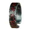 Anillo de mantras de nueve caracteres de diseño original de Chiba Anillo de plata tailandesa personalidad hombres y mujeres todo-partido anillo de apertura de cinabrio hecho a mano