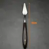 Raspador de pintura al óleo altamente elástico, cuchillo para mezclar colores de pintura acrílica artística, raspador de pintura de acero inoxidable individual con mango de madera