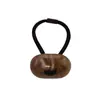 Corda de cabelo elegante retrô cor de toffee, elástico de cabelo, para rabo de cavalo alto, corda de cabelo, corda de cabelo INS, com botão de aparência alta, elástico