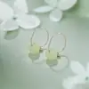 Brincos de Prata Pura 999 com Jade Hetian para Mulheres, Luxo Leve, Alto Padrão, Retrô, Estilo Nacional, Modernos, Argolas Simples, Joias de Nicho Estilo Ins