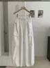 KEKEZOON Estilo coreano otoño nuevo cordón casual pantalones cargo cintura alta holgados pierna ancha rectos 8557