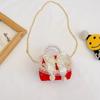 Estilo coreano Bolsa Infantil Moda Princesa Bow Bolsa Estilosa Menina Chanel Cadeia Crossbody Bag Shoulder Bag