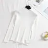 Outono e Inverno Novo Estilo Coreano Cor Sólida Suéter Básico Tricô para Mulheres Emagrecedor Suéter de Gola Alta para Mulheres