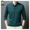 Transmisión en Vivo Moda Casual de Primavera y Otoño para Hombre, Dos Piezas Falsas, Cuello Falso de Dos Piezas, Polar Engrosado, Camiseta Polo Base de Alto Volumen