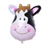 Nuevo Estilo Ranchero Globo de Vaca Alienígena Tema de Granja Diseño de Fiesta de Cumpleaños Globo de Película de Aluminio con Patrón de Vaca