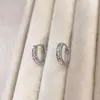 Brincos Quadrados de Zircônia Transfronteiriços para Mulheres, Brincos Argola Brilhantes de Diamante da Moda, Brinco Único Minimalista Tendência para Homens