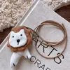 Ropa para Niños Color Nuevo Otoño Temprano Mori Girl Cadena Marrón Tela Linda Oso Animal Cadena Accesorios para Adultos