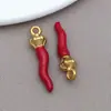 Nuevo Colgante Pequeño de Pimienta con Esmalte de Goteo de Aceite de Acero Inoxidable Transfronterizo Europeo y Americano Accesorios de Joyería para Collares Pendientes Hechos a Mano DIY