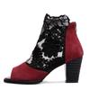 Suministro Transfronterizo Amazon Ebay Venta Caliente Talla Grande Malla Tacones Altos Tacón Grueso Tacón Alto Encaje Boca de Pez Zapatos de Mujer