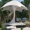 Gran Cenador con Forma de Paraguas de Acero Inoxidable, Pabellón Hongo de Parque, Estructura de Pabellón Nube Pétalo, Escultura de Árbol Paisajística