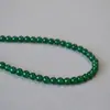 Nuevo Estilo Étnico Chino Ágata Verde Transparente Hielo Calcedonia Piedra Verdadera Cuentas Simple Elegante Personalizado Collar Corto Cadena de Clavícula
