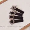 Pinza para el Cabello Flockada con Pedrería Estilo Chanel para Mujer, Pinza Retro Francesa para Flequillo Lateral, Pasador para la Parte Posterior de la Cabeza y la Frente Pinza Bb Accesorio para el Cabello