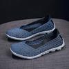 Plus size Lançamento Slip-on Sapatos Artesanais Tecidos Vazados Leves Sapatos Femininos Sapatos Baixos Sapatos Casuais Moda Sapatos Femininos Escamosos