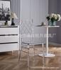 Silla de cristal para banquetes al aire libre, silla de plástico transparente para salón de bodas, taburete moderno de acrílico para PC para restaurante o boda.