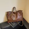 Bolsa Grande Estilo Coreano Transfronteiriça Feminina 2026 Nicho Nova Bolsa Tote Retrô Grande Capacidade Bolsa de Ombro Casual
