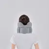 Almohada en forma de U inflable a presión, almohada de viaje portátil para el cuello, almohada para siesta en la oficina, almohada de soporte para la columna cervical, con núcleo de almohada extraíble
