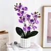 Flores Artificiales 10 Flores Dos Frutas Orquídea Maceta Flor de Simulación Bonsái Sala de Estar Moderna Hogar Decoraciones Interiores Adornos