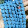 Contas de pedra vulcânica em forma de coração coloridas atacado rocha vulcânica preta forma de amor acessórios para joias DIY contas