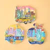 Imanes para Refrigerador de Comercio Exterior Transfronterizo, Imanes de Refrigerador 3D en Relieve Magnético de Resina Americana, Imanes Personalizados de Atracciones Nacionales