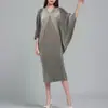 Vestido Feminino Europeu e Americano para Comércio Exterior Transfronteiriço Nova Moda High-End Dourado Plissado Solto Emagrecedor Vestido Saia
