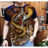Camiseta de Verano 2025 para Hombre Impresa en 3D Manga Corta Cuello Redondo Top para Hombre Camiseta para Hombre con Estampado de Águila Disponible con Fotos