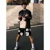 Shorts Esportivos Tendência com Estampa de Espuma de Álamo para Homens, Shorts de Ginástica e Basquete Estilo Americano de Verão, Shorts Respiráveis de Cinco Pontos
