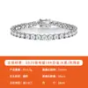Popular Cadena de Tenis de Cuatro Garras Hip-Hop Europeo y Americano Brazalete de Plata de Ley S925 Moissanita Joyería Unisex Personalizada Cadena de Plata al por Mayor