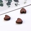 Suministro Directo Transfronterizo de Bloques de Madera de Corazón de Madera de Loto Madera Maciza Pulido Artesanía Virutas de Madera Agujero Recto Colorido Corazón de Durazno Accesorios para el Cabello Accesorios para Pasadores