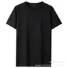 En stock al por mayor algodón 200g camiseta cuello redondo holgada color caramelo manga corta actividades grupales camiseta color liso logo