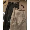 ¡En Stock Ahora! Pantalones de Lino Caqui de Pierna Ancha de Moda para Mujer de Cintura Alta Adelgazantes Relajados de Pierna Recta Casuales