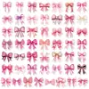 50 Pegatinas de Dibujos Animados con Lazo Rosa de Compra Directa Transfronteriza Estilo Ins para Decorar Botellas de Agua y Computadoras