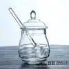 Tanque de Miel Transparente Creativo con Varilla Mezcladora Espiral Almacenamiento Casero con Tapa Botella de Vidrio para Almacenamiento de Condimentos Suministros de Cocina