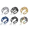 Comércio Exterior Transfronteiriço Anel Masculino de Garra de Crânio Nicho Aço Inoxidável Cor Dourada 18K Personalidade Aberto Ajustável