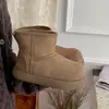Botas de Nieve Gruesas Retro con Suela Espesa para Aumentar la Altura Personas Bajas Mujer 2026 Nuevo Estilo Invierno Acolchadas con Felpa Cálidas de Algodón Botines Cortos